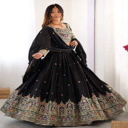 Embroidered Chinon Lehenga Choli Set
